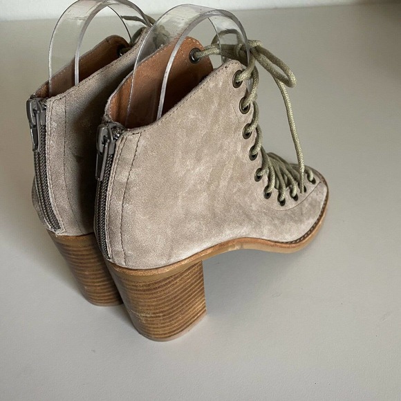 Jeffrey Campbell Cors Lace Up Bootie Sandal Gray Suede Corset Block Heel… - Picture 6 of 10